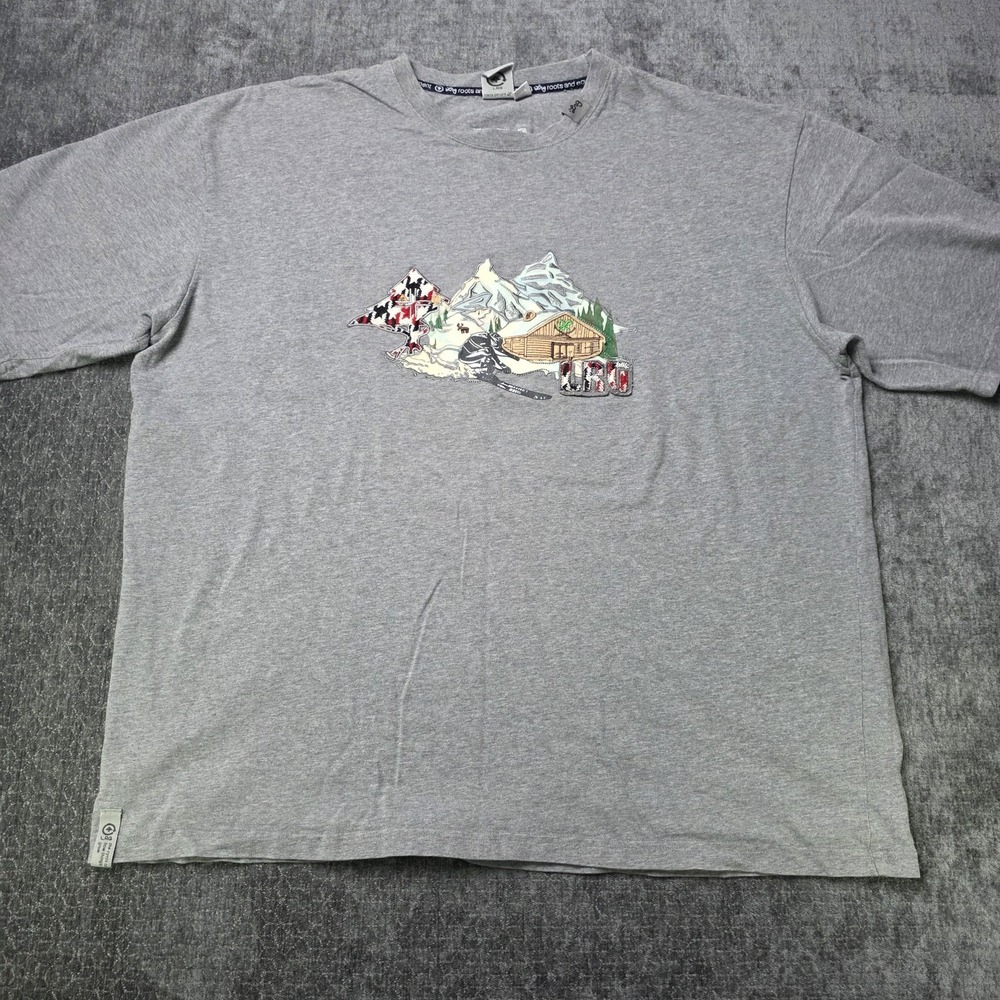 LRG Lifted Research Group T Shirt Mens 4XL Gray Embroidered Ski Slope Hip Hop